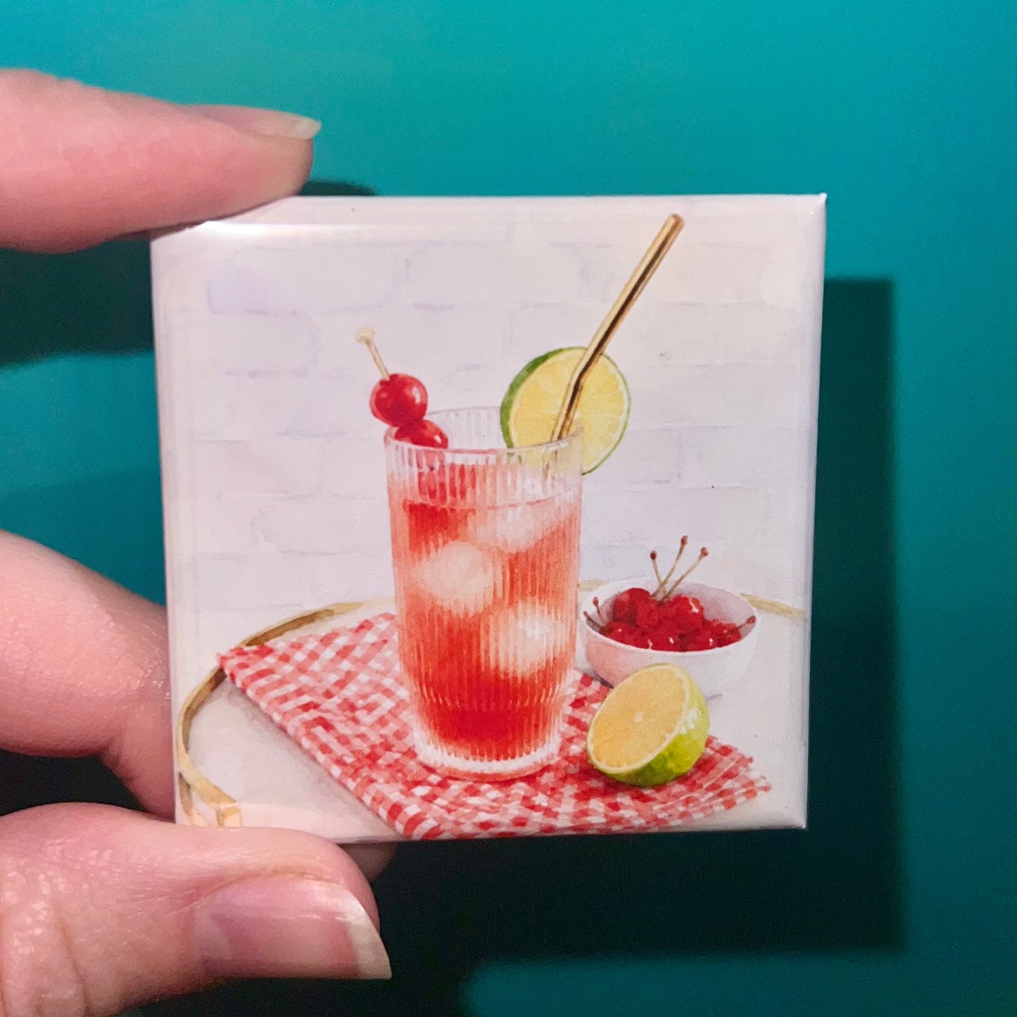 Cherry Lime Shirley Temple Magnet